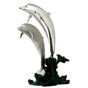Dargenta - Silver Jumping Dolphins Statue