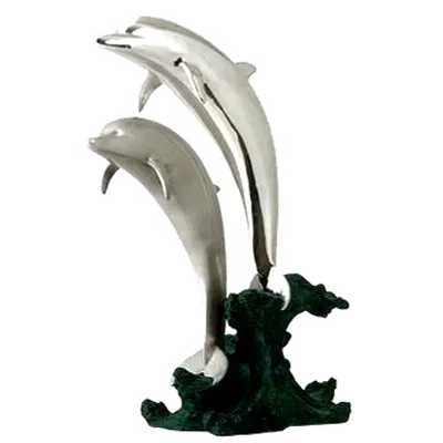 Dargenta - Silver Jumping Dolphins Statue