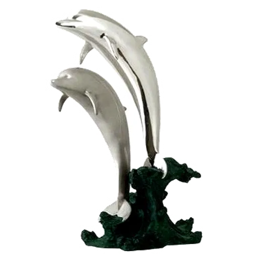 Dargenta - Silver Jumping Dolphins Statue