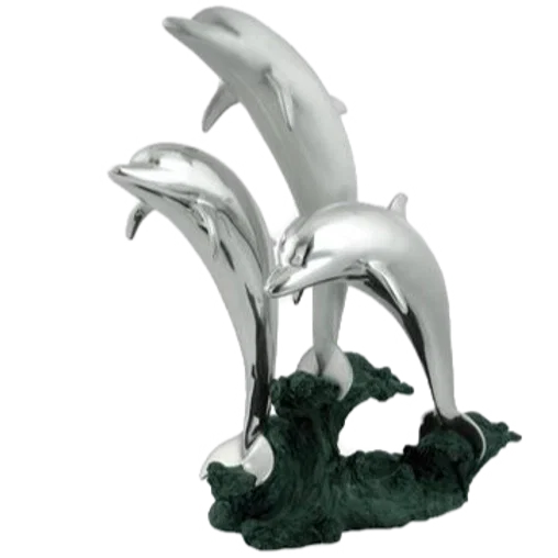 Silver Dolphins Triad Statue by Dargenta