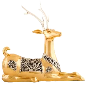Dargenta - Resting Gold Thai Deer Statue