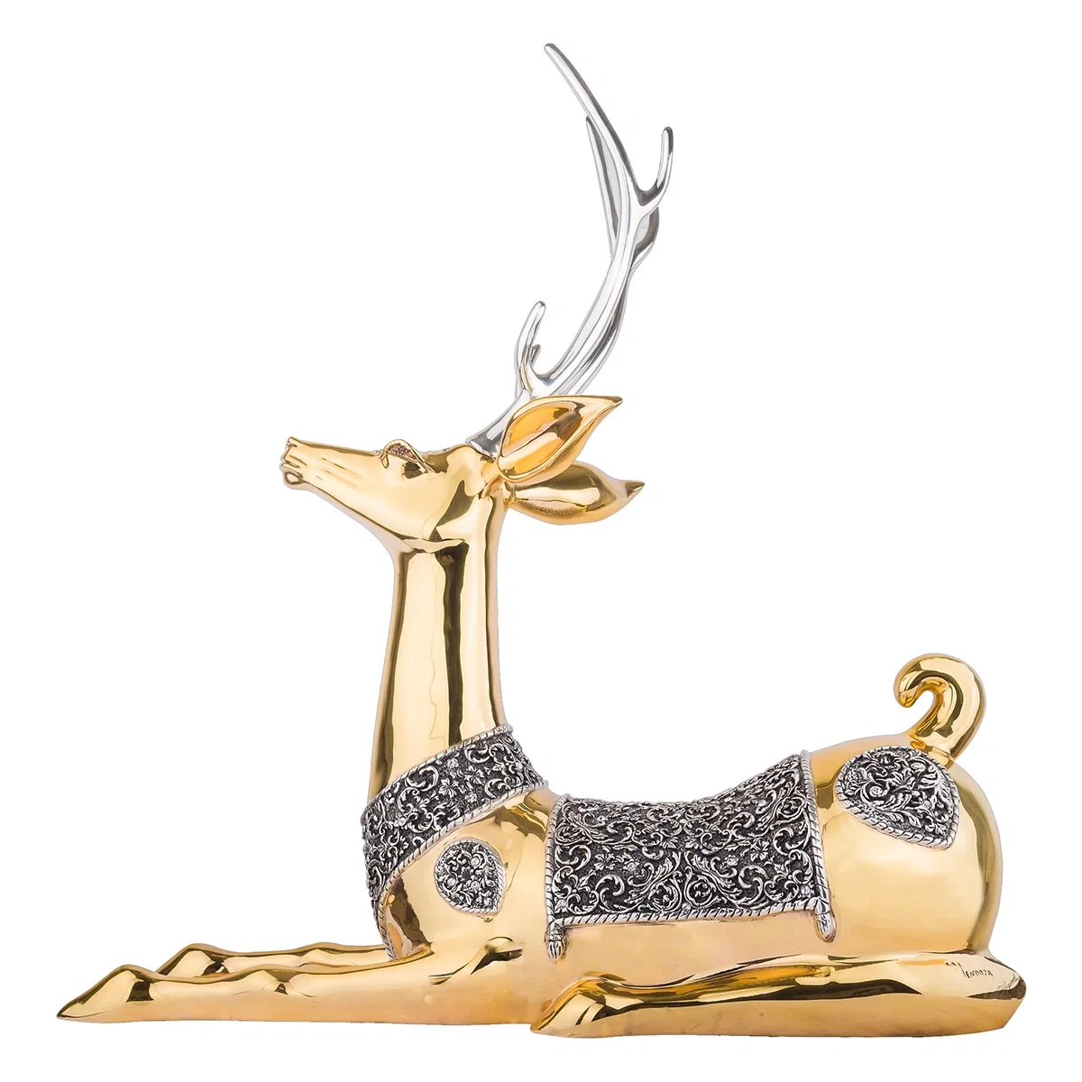 Gold Thai Deer Statue - Great Sambar Deer by Dargenta