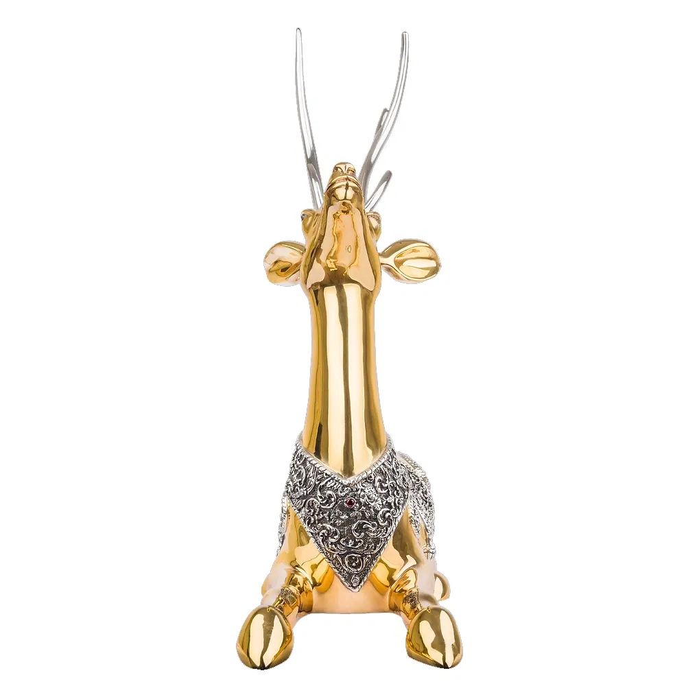 Gold Thai Deer Statue - Great Sambar Deer
