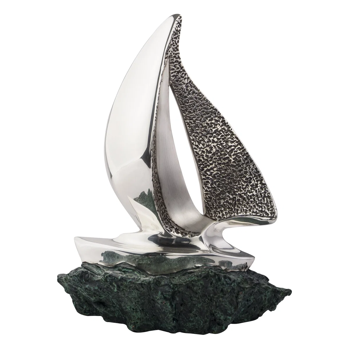 Silver Sailboat Sculpture by Dargenta