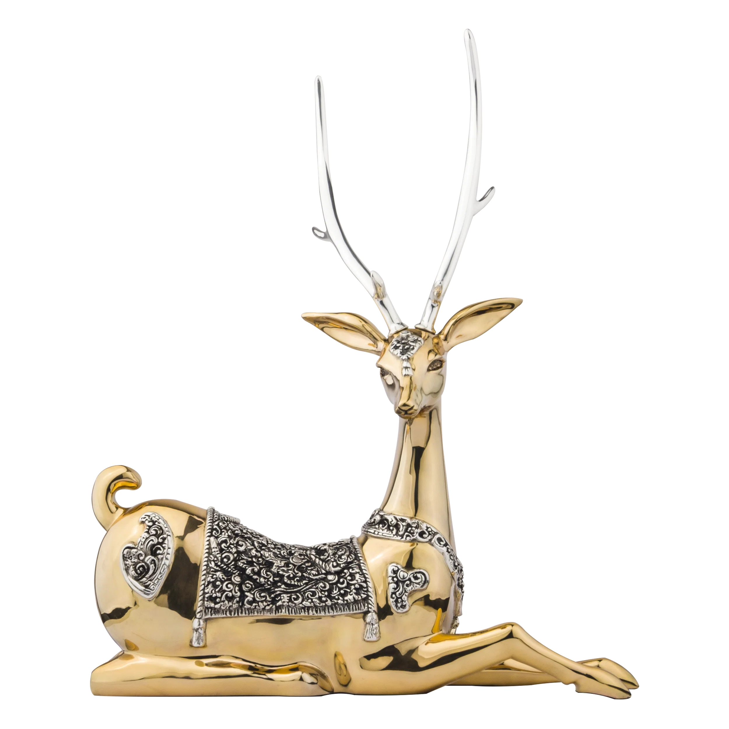 Young Mother Thai Gold Deer Statue