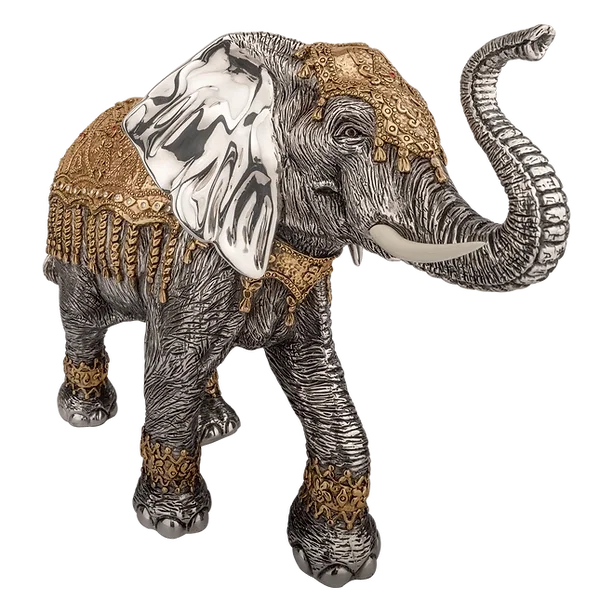 Silver Indian Elephant Statue by Dargenta