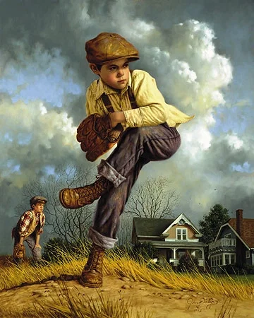 Fast Ball W/gift Print Rain Rain Go Away L.e. Print by Jim Daly