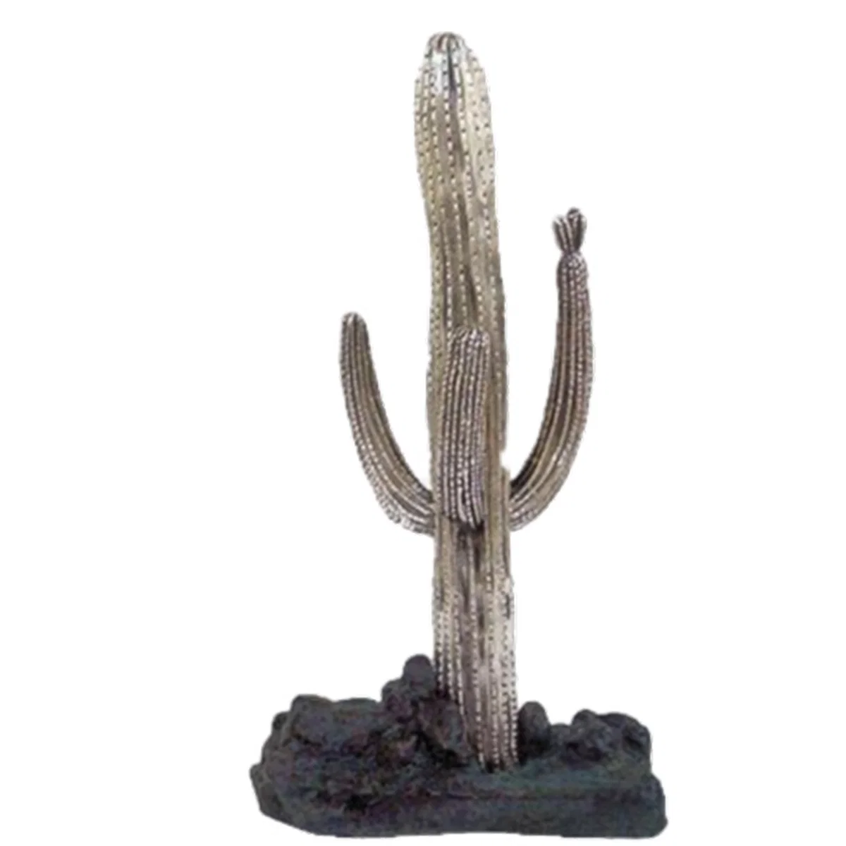 Silver Saguaro Cactus Sculpture by Dargenta