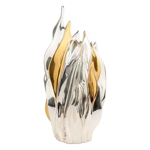 Dargenta - Silver & Gold Flower Vase - The Flame