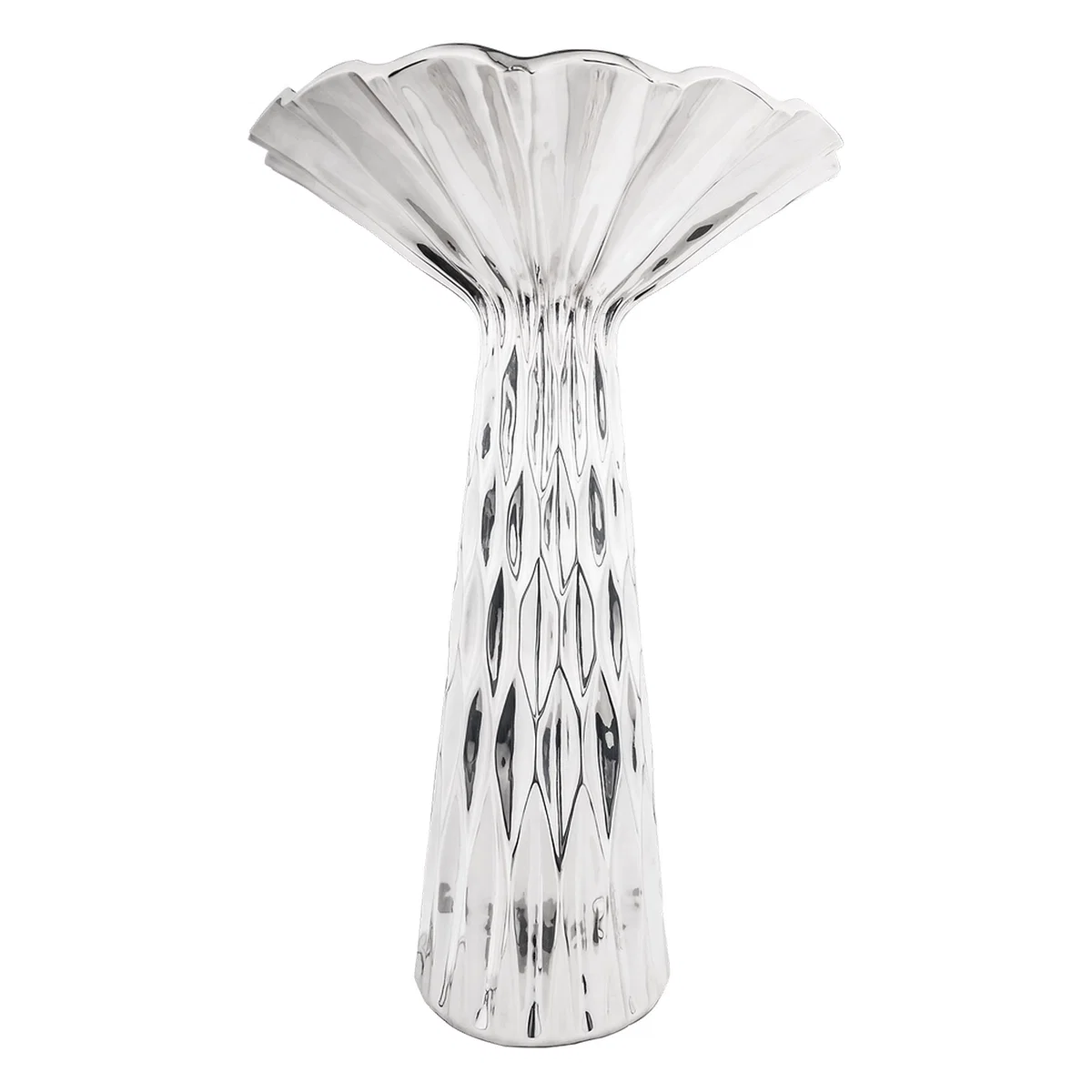 Open Architecture Silver Flower Vase by Dargenta