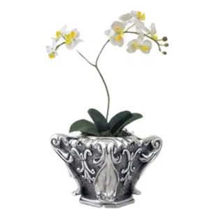 Dargenta - Silver Flower Pot Ionic Column Top