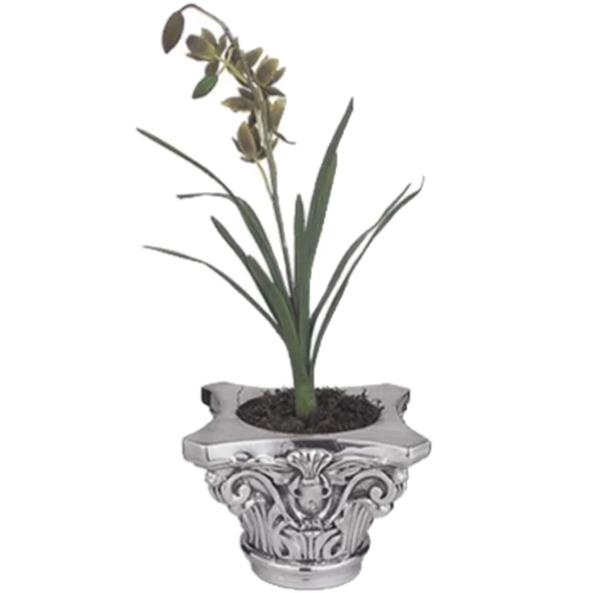 Silver Flower Pot Corinthian Column by Dargenta