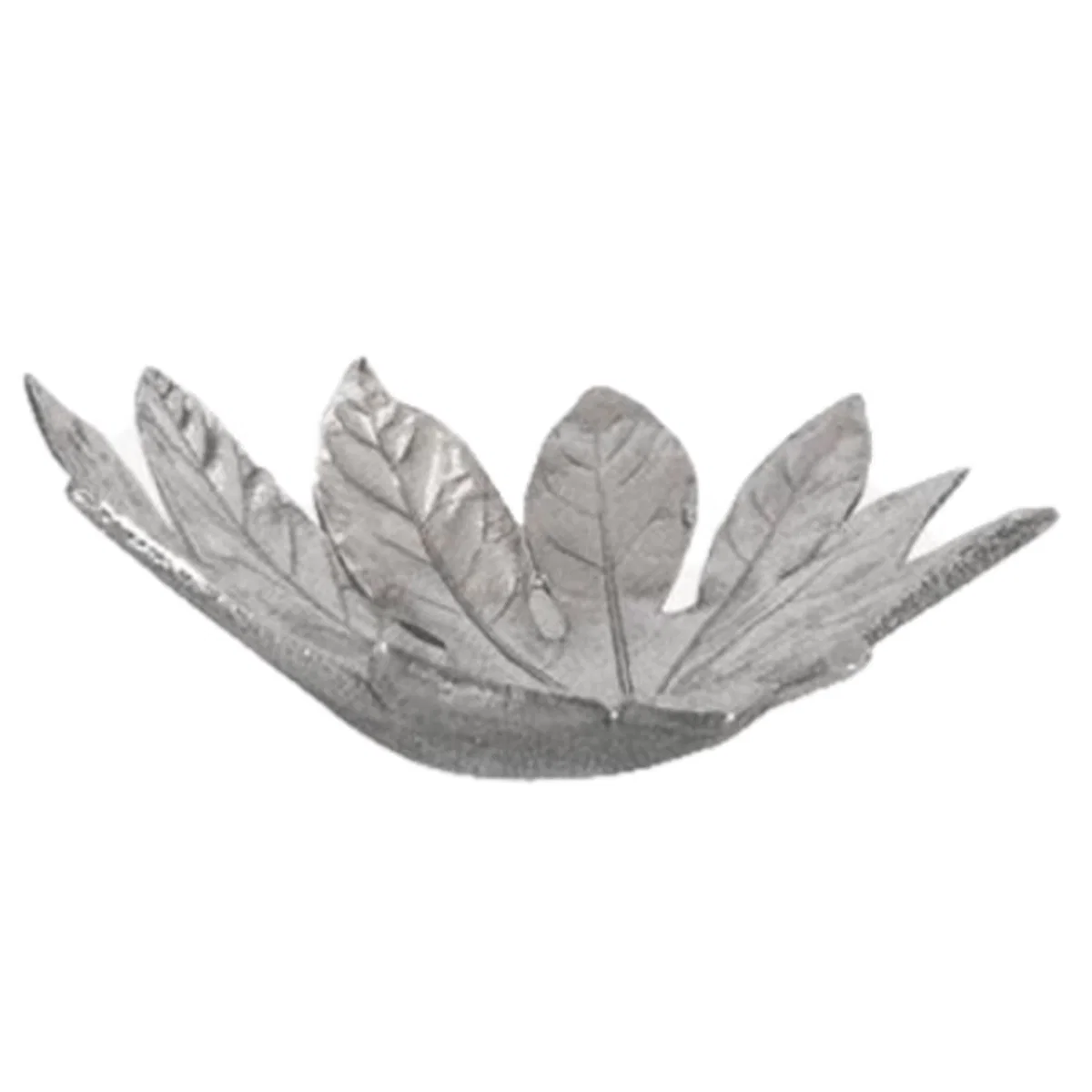 Fatsia Japonica Leaf Silver Fruit Bowl by Dargenta
