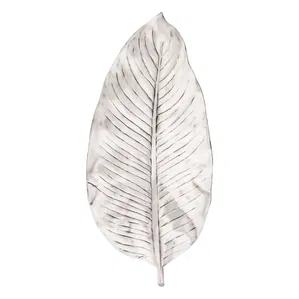 Dargenta - Tropical Leaf Silver Fruit Bowl Medium