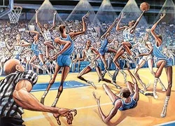 Duke Basket Ball (fast Bak) Artist Proof by Ernie Barnes