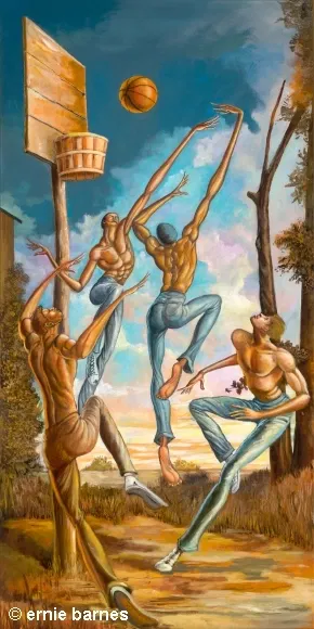 Above The Rim Giclee by Ernie Barnes