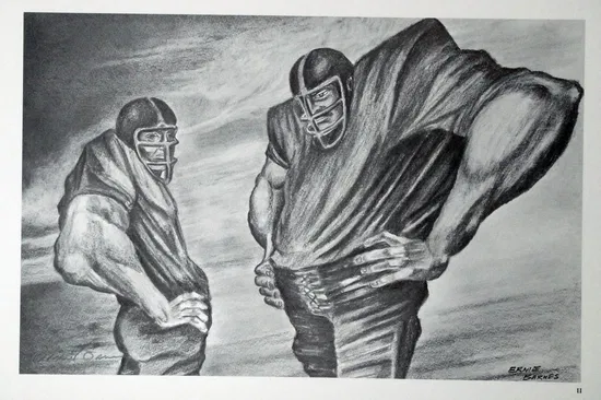 Ernie Barnes - Two Linemen