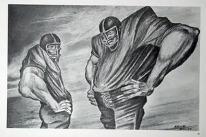 Ernie Barnes - Two Linemen