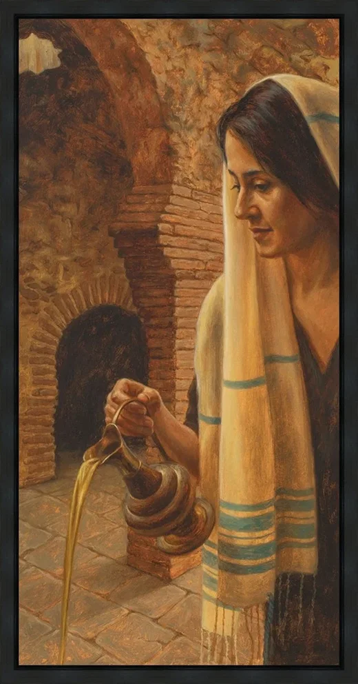 With Oil I Anoint Thee Gallery Wrap by Esther Hiilani Candari