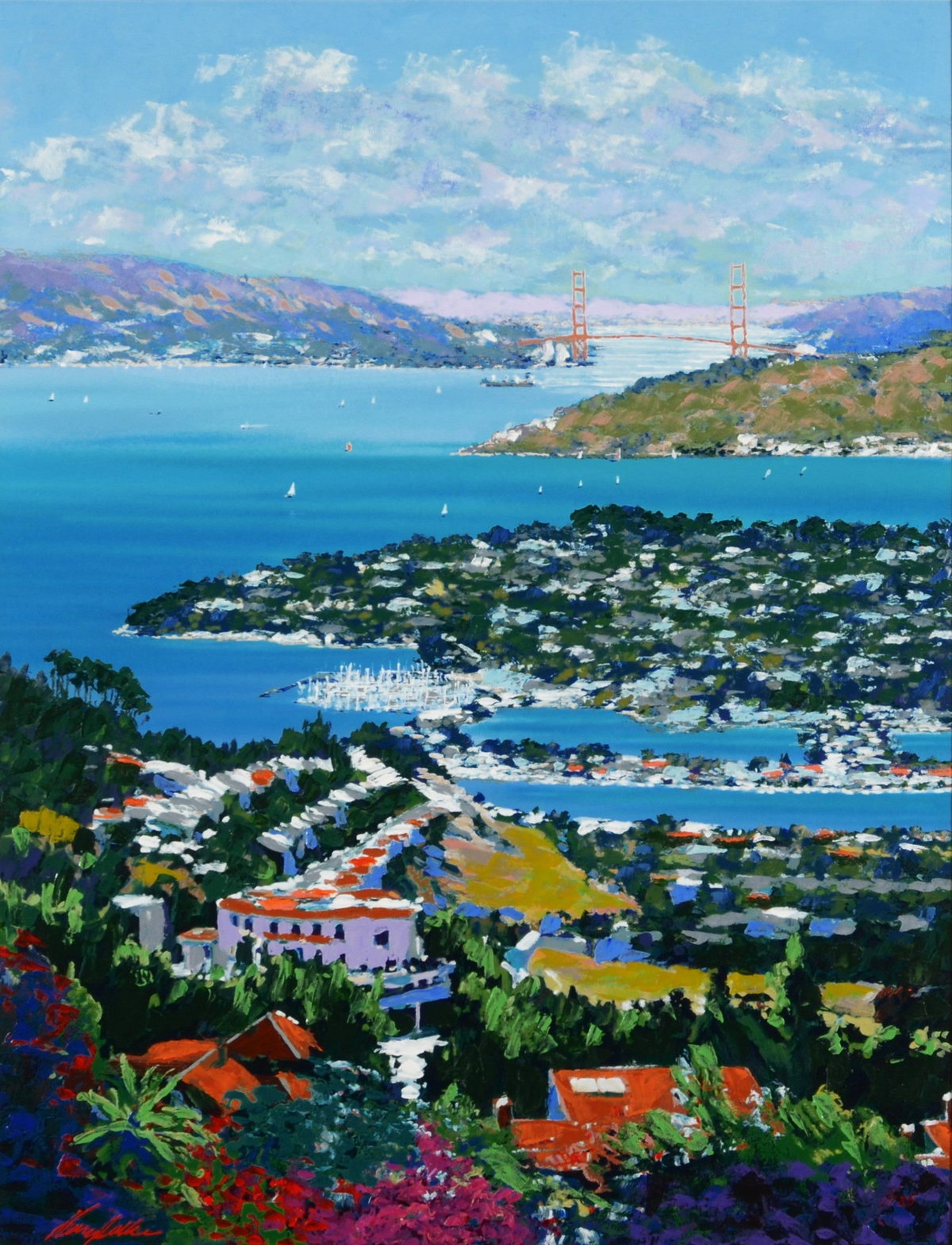 Paradise Point, 1998 by Kerry Hallam — hand-signed enhanced serigraph on canvas