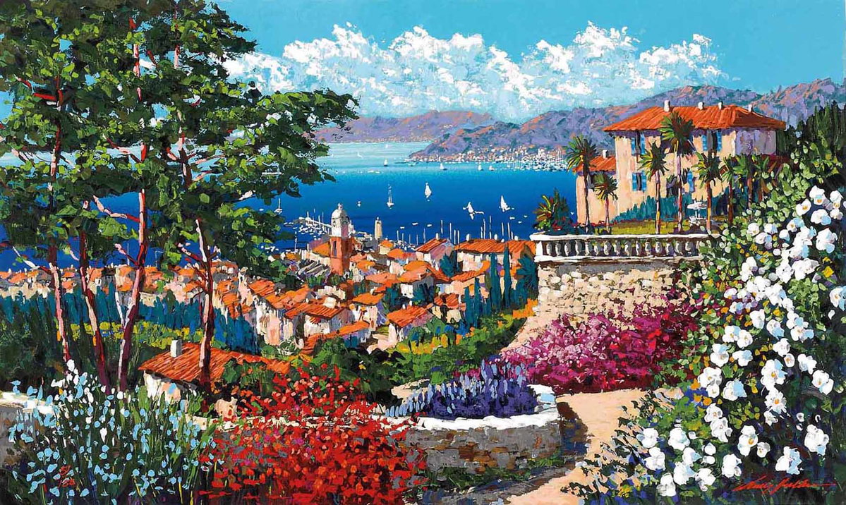 Chemin de Soleil, 1998 by Kerry Hallam — hand-signed enhanced serigraph on canvas