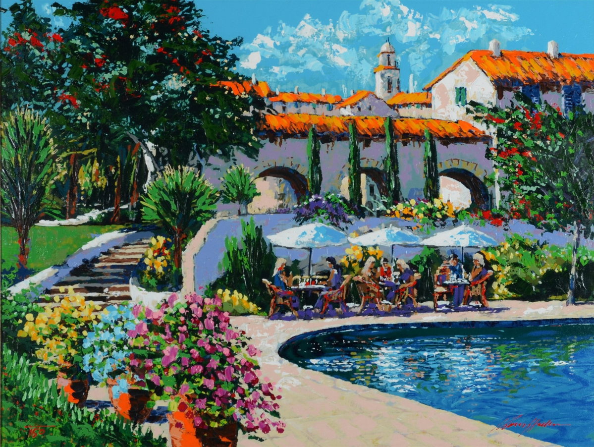 Montecito, 1999 by Kerry Hallam — hand-signed enhanced serigraph on canvas