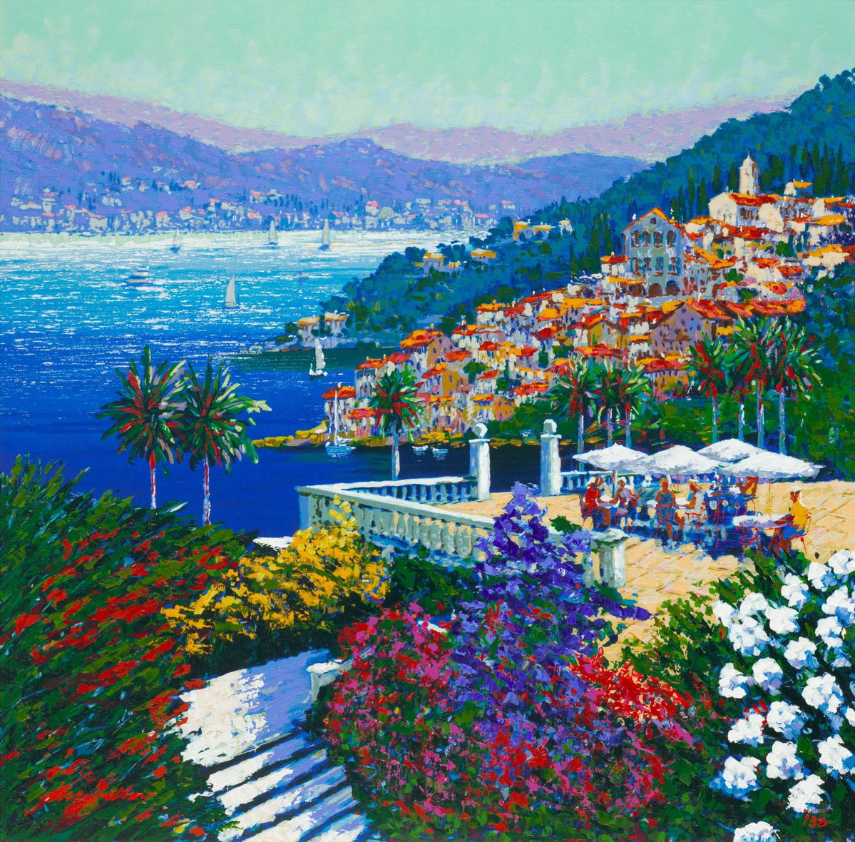 Coastal View, 2000 by Kerry Hallam — hand-signed enhanced serigraph on canvas