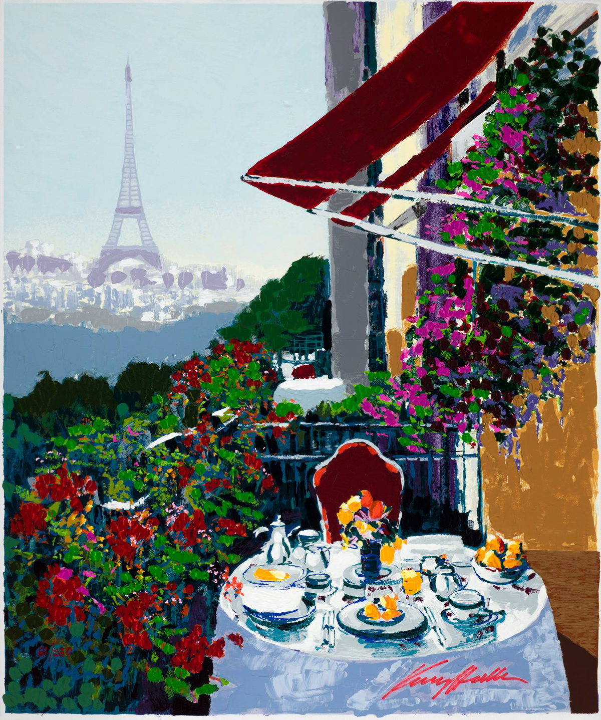 Paris Sunrise, 2002 by Kerry Hallam — hand-signed enhanced serigraph on canvas