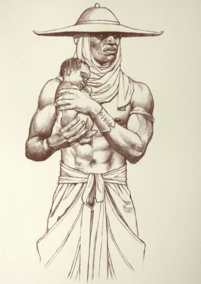 The Protector Greeting Cards (6 pack) by Ebony Visions