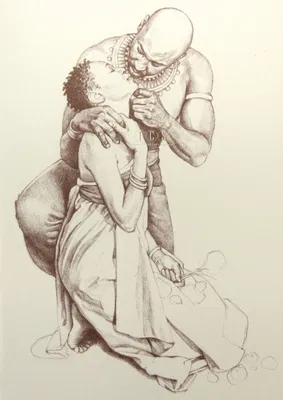 Ebony Visions - The Kiss Greeting Cards (6 pack)