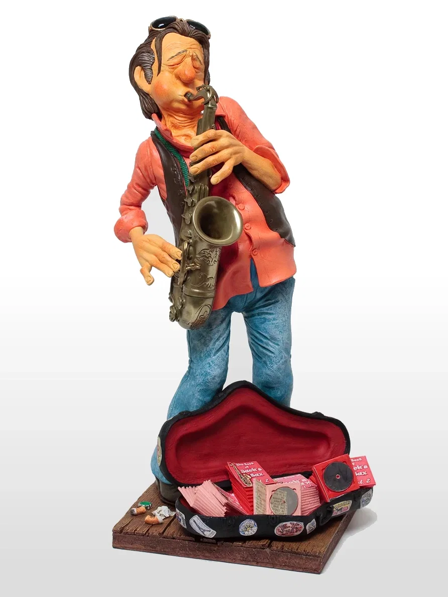 The Saxophone Player by Guillermo Forchino — Comical Art Sculpture