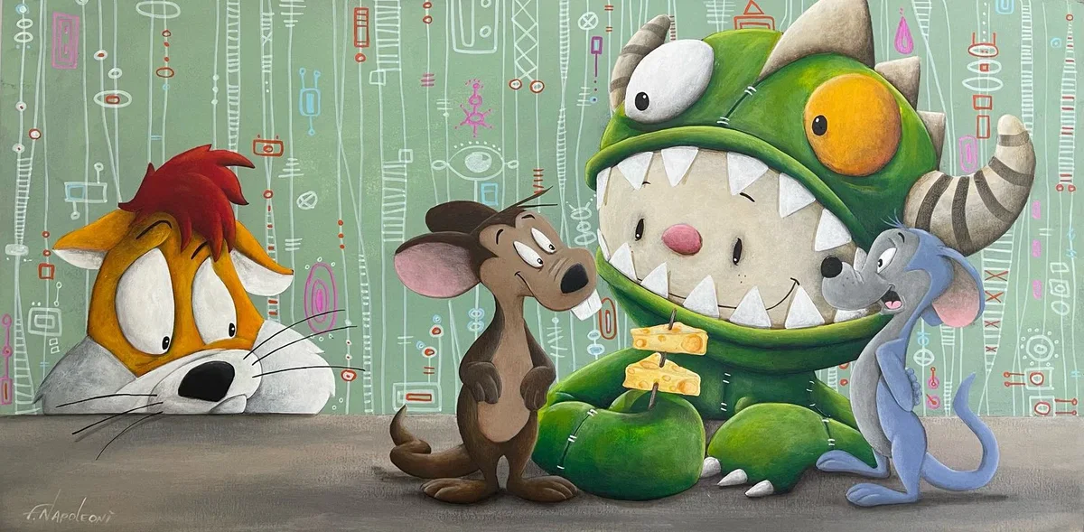 Pretty Please with Cheese on Top by Fabio Napoleoni — Giclee On Canvas