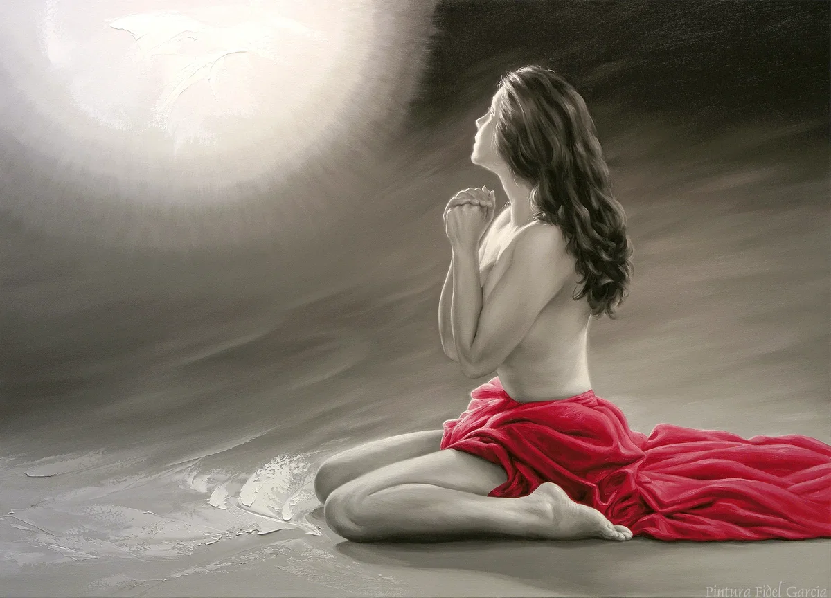 PRAYER OF THE SOUL - ORACION DEL ALMA by Fidel Garcia — Giclee On Canvas