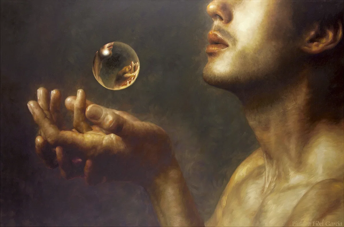 LOOKING TO HEAR YOUR VOICE - CLAMANDO POR OIR TU VOZ by Fidel Garcia — Giclee On Canvas