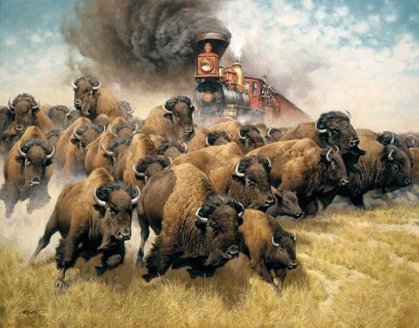 The Coming of the Iron Horse by Frank McCarthy — Giclee On Canvas Artist Proof