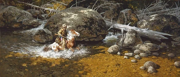 Covering His Trail SMALLWORK EDITION ON by Frank McCarthy — Canvas
