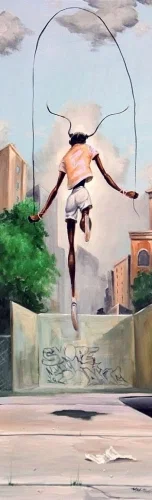 JUMPIN BEAN by Frank Morrison — Original Oil on Canvas