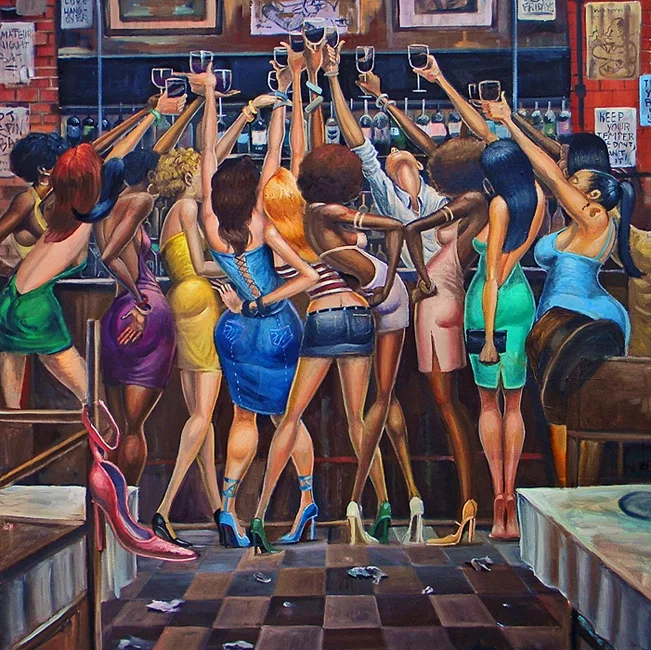 LADIES NIGHT by Frank Morrison — Giclee On Canvas