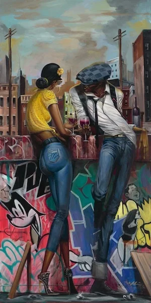 Rooftop by Frank Morrison —  Giclee On Canvas Remarque
