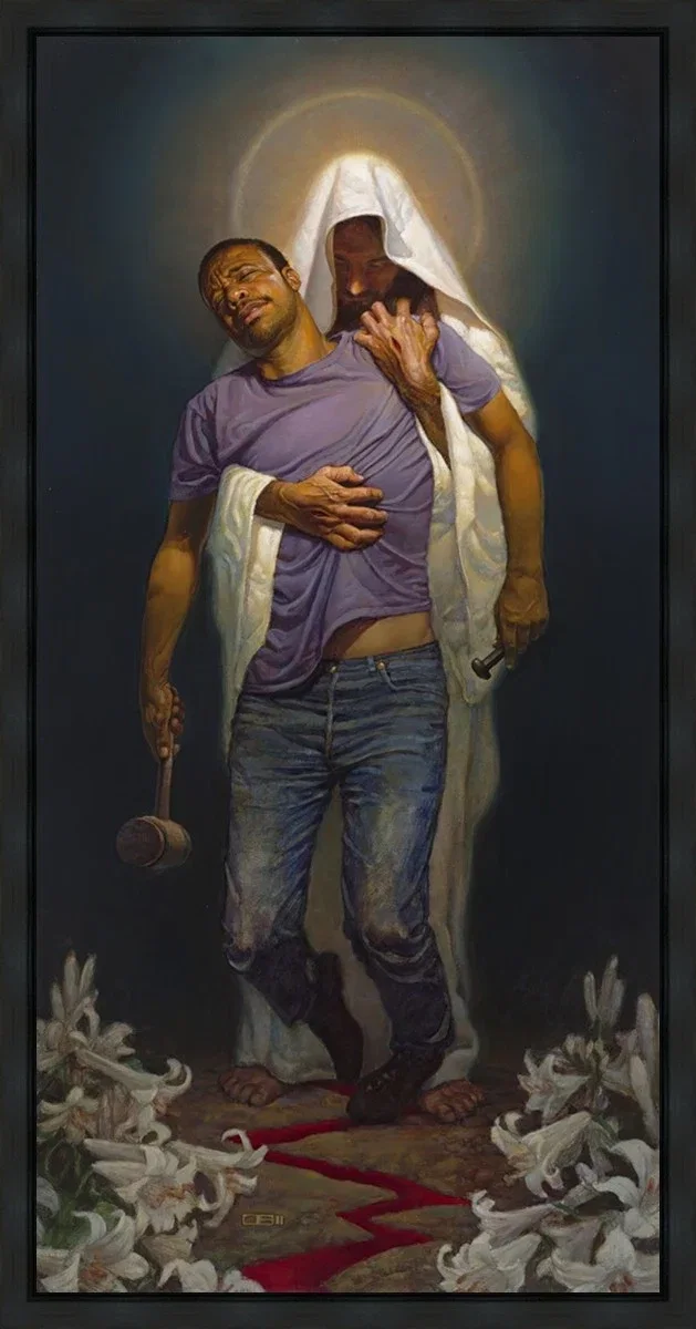 Forgiven Black Float Frame by Thomas Blackshear II — Giclee On Canvas