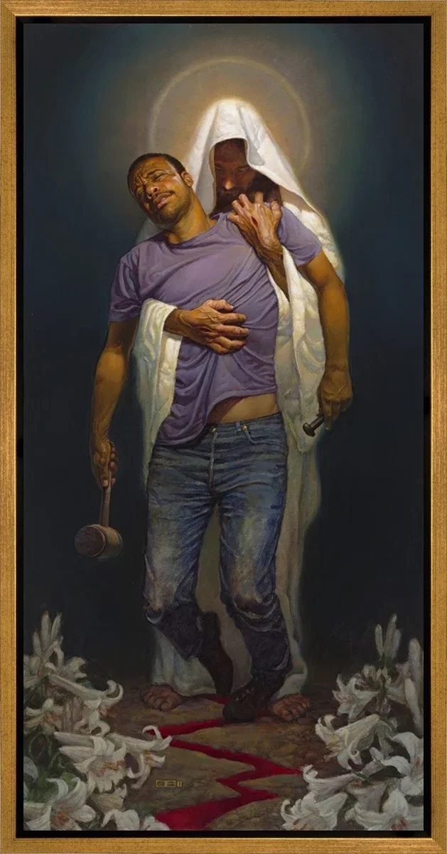 Forgiven Gold Float Frame by Thomas Blackshear II — Giclee On Canvas