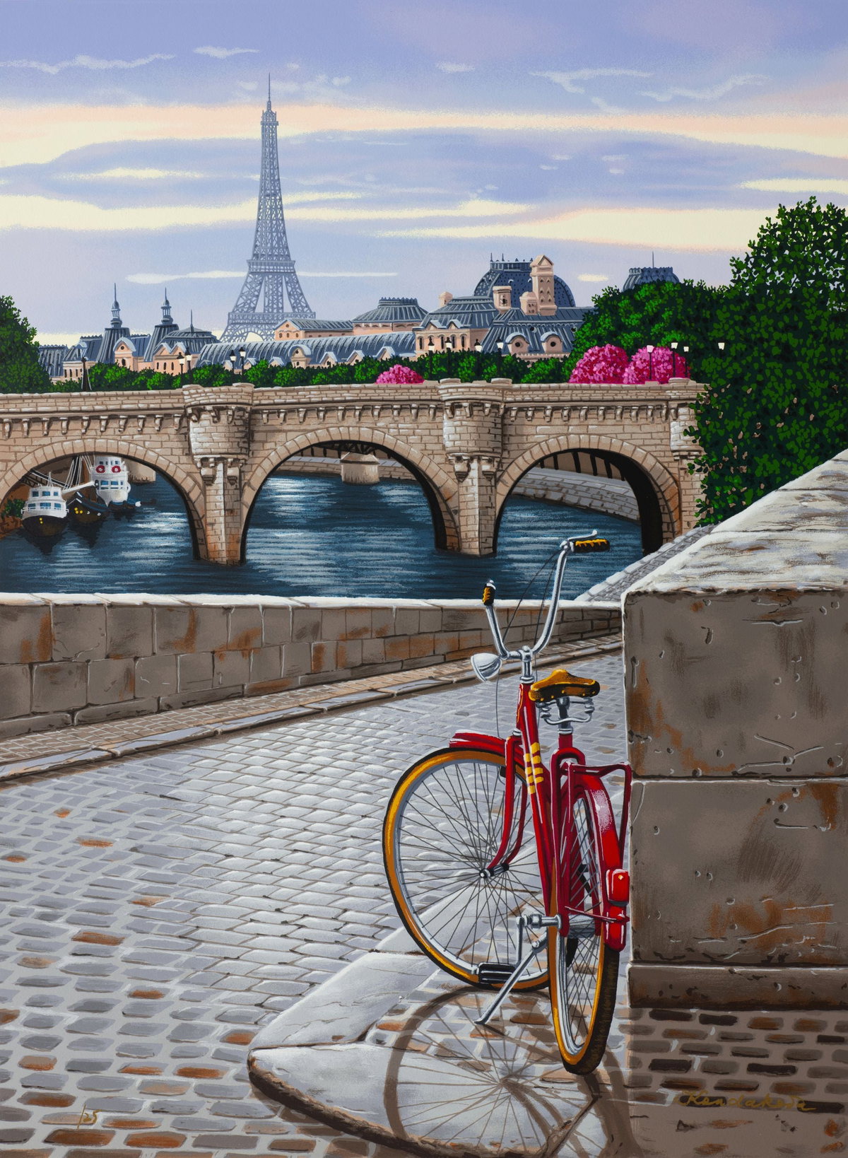 Daybreak on the Seine (I Remember Paris), 2006 by Liudmila Kondakova — hand-signed serigraph on gesso board