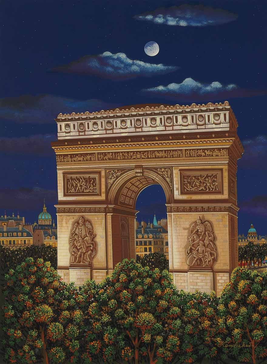Arc de Triomphe (Toujours Paris), 2005 by Liudmila Kondakova — hand-signed serigraph on gesso board
