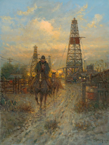 Neighborly Visit by G. Harvey by G Harvey — Giclee on Canvas