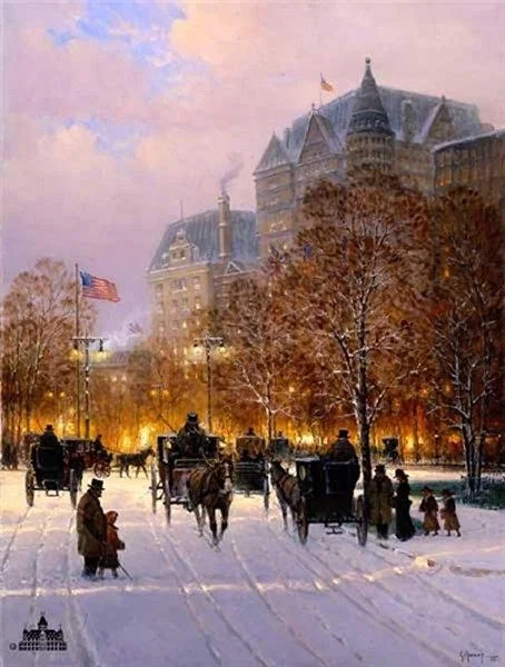 A Stroll on the Plaza Artist Proof by G Harvey — Lithograph