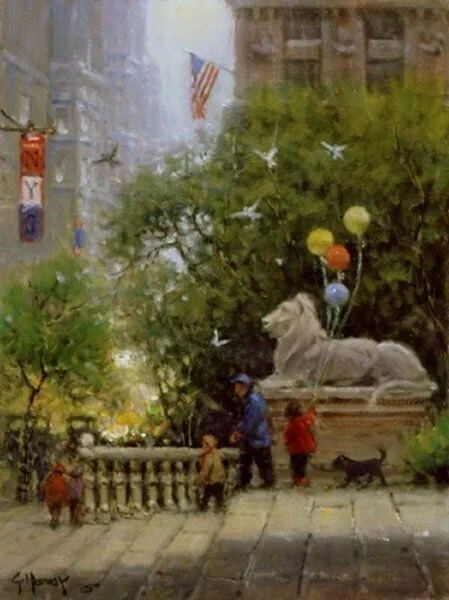 A Day at the Library by G Harvey — Giclee On Canvas