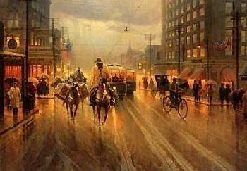 Early Downtown Houston by G Harvey