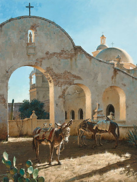 Shadows of San Xavier by George Hallmark by George Hallmark — Giclee on Canvas