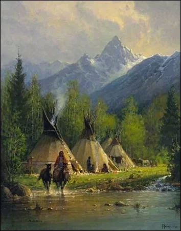 CAMP IN THE TETONS by G Harvey — Giclee On Canvas