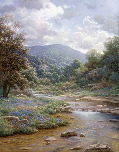 Secluded Spring by Larry Dyke by Larry Dyke — Giclee on Canvas